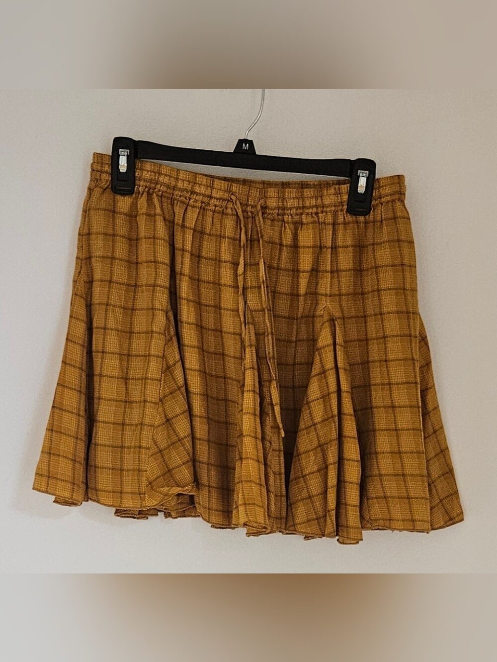 Roxy Forever Dreamin Plaid Drawstring Mini Skirt Medium NWT